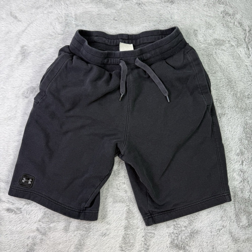 Under Armour Sweat Shorts Mens Medium Black Fleece Logo Embroidery Pockets